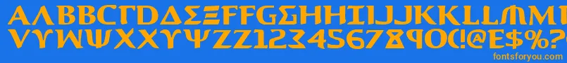 Aegis1 Font – Orange Fonts on Blue Background