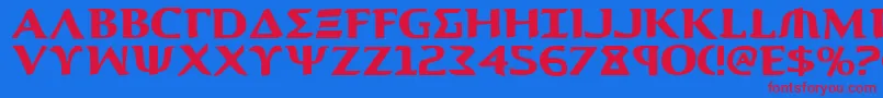 Aegis1 Font – Red Fonts on Blue Background