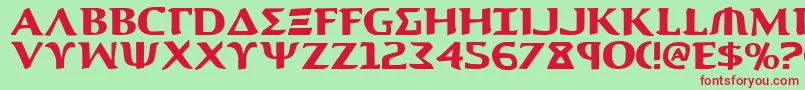Aegis1 Font – Red Fonts on Green Background