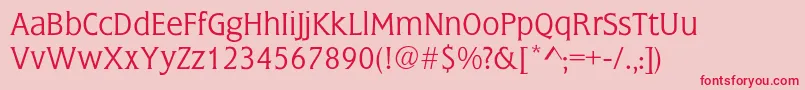 GrangeLight-Schriftart – Rote Schriften auf rosa Hintergrund