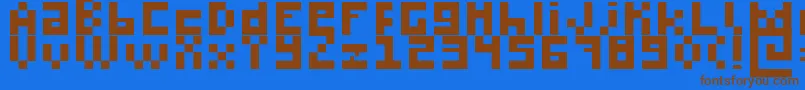 Boldp Font – Brown Fonts on Blue Background