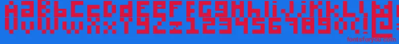 Boldp Font – Red Fonts on Blue Background