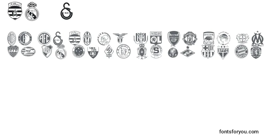 A fonte Clubz – alfabeto, números, caracteres especiais