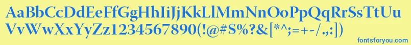 WarnockproBolddisp Font – Blue Fonts on Yellow Background