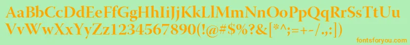 WarnockproBolddisp Font – Orange Fonts on Green Background