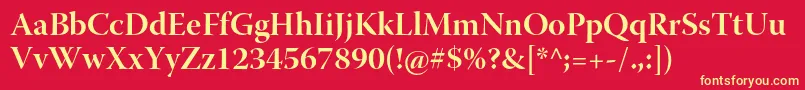 WarnockproBolddisp Font – Yellow Fonts on Red Background