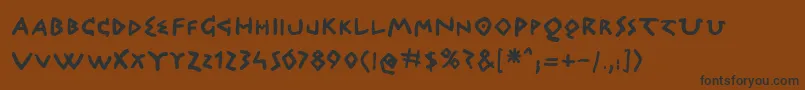Czcionka Quicgb – czarne czcionki na brązowym tle