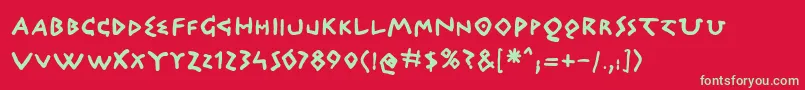 Quicgb Font – Green Fonts on Red Background