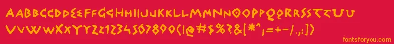 Quicgb Font – Orange Fonts on Red Background