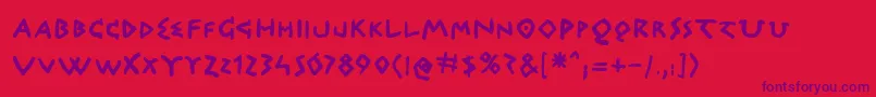Quicgb Font – Purple Fonts on Red Background