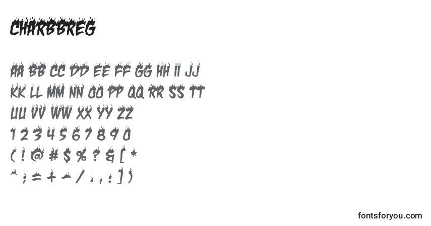 A fonte CharbbReg (47071) – alfabeto, números, caracteres especiais