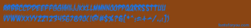 CharbbReg Font – Blue Fonts on Brown Background