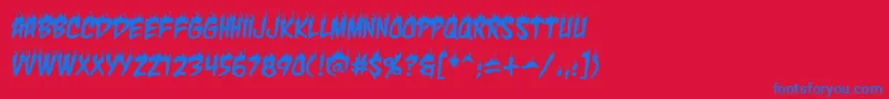 CharbbReg Font – Blue Fonts on Red Background