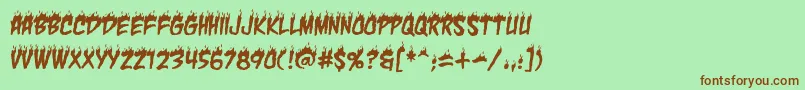 CharbbReg Font – Brown Fonts on Green Background