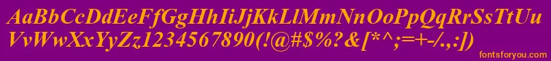 GrecoRecutSsiBoldItalic Font – Orange Fonts on Purple Background