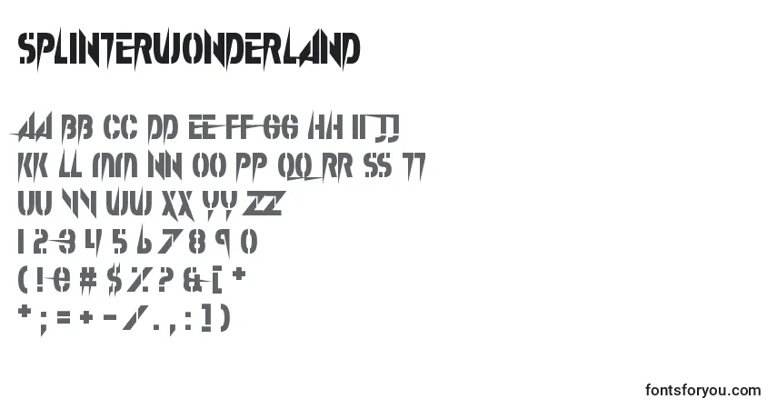 A fonte SplinterWonderland – alfabeto, números, caracteres especiais