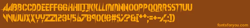 SplinterWonderland-Schriftart – Orangefarbene Schriften auf braunem Hintergrund