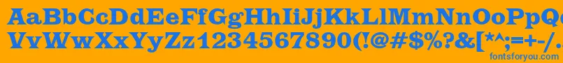 フォントEtiennecBold – オレンジの背景に青い文字