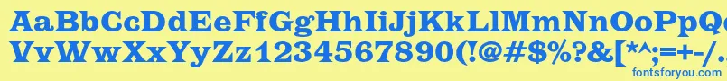 EtiennecBold Font – Blue Fonts on Yellow Background