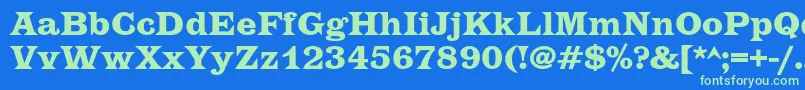 EtiennecBold Font – Green Fonts on Blue Background