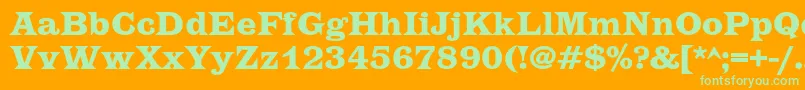 EtiennecBold Font – Green Fonts on Orange Background