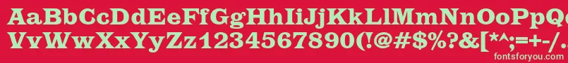 EtiennecBold Font – Green Fonts on Red Background