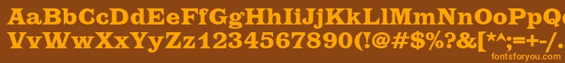 EtiennecBold Font – Orange Fonts on Brown Background