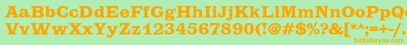 EtiennecBold Font – Orange Fonts on Green Background