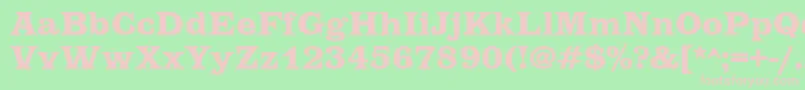 EtiennecBold Font – Pink Fonts on Green Background