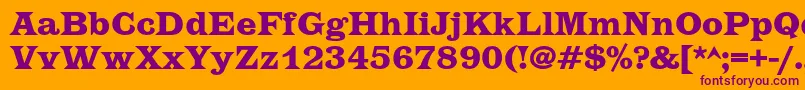 EtiennecBold Font – Purple Fonts on Orange Background