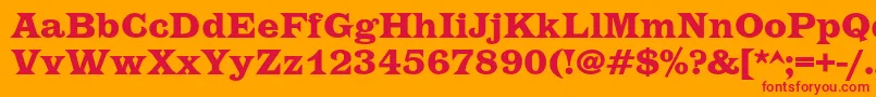 EtiennecBold-Schriftart – Rote Schriften auf orangefarbenem Hintergrund