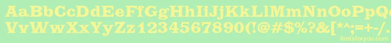 EtiennecBold Font – Yellow Fonts on Green Background