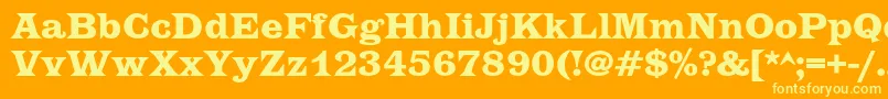 EtiennecBold Font – Yellow Fonts on Orange Background