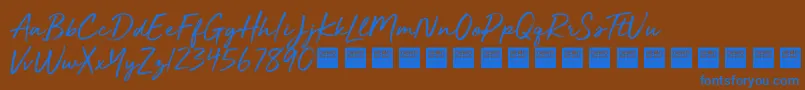 GoldenPlainsDemo Font – Blue Fonts on Brown Background