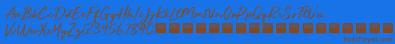 GoldenPlainsDemo Font – Brown Fonts on Blue Background