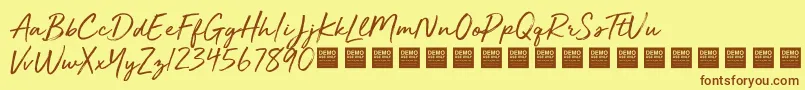 GoldenPlainsDemo Font – Brown Fonts on Yellow Background