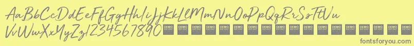 GoldenPlainsDemo Font – Gray Fonts on Yellow Background