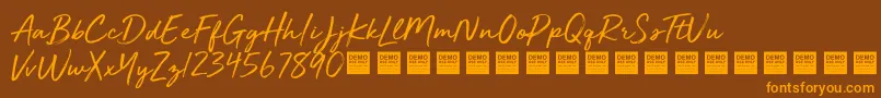 GoldenPlainsDemo Font – Orange Fonts on Brown Background