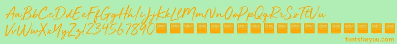 GoldenPlainsDemo Font – Orange Fonts on Green Background