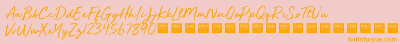 GoldenPlainsDemo Font – Orange Fonts on Pink Background