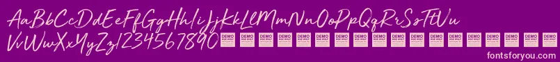 GoldenPlainsDemo Font – Pink Fonts on Purple Background