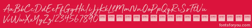 GoldenPlainsDemo Font – Pink Fonts on Red Background