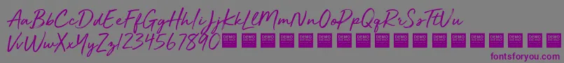 GoldenPlainsDemo Font – Purple Fonts on Gray Background
