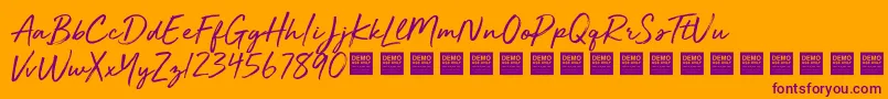 GoldenPlainsDemo Font – Purple Fonts on Orange Background