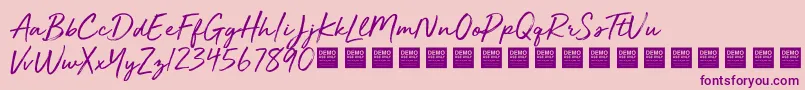 GoldenPlainsDemo Font – Purple Fonts on Pink Background