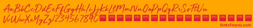 fuente GoldenPlainsDemo – Fuentes Rojas Sobre Fondo Naranja