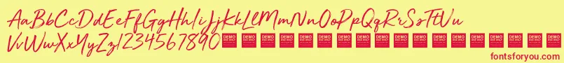 GoldenPlainsDemo Font – Red Fonts on Yellow Background