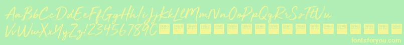 GoldenPlainsDemo Font – Yellow Fonts on Green Background
