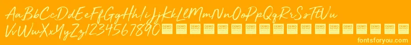 More about GoldenPlainsDemo Font GoldenPlainsDemo Font – Yellow Fonts on Orange Background