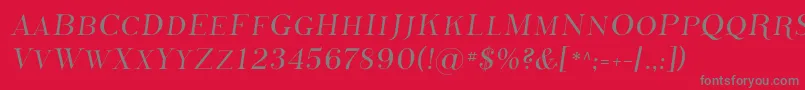 Phoss Font – Gray Fonts on Red Background